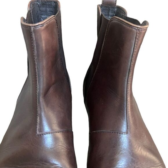 John Varvatos $698 Amsterdam Brown Leather Ankle Boots Size 13 Slip On - Picture 6 of 15